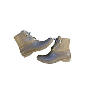 Sperry Saltwater Sparkle Duck Booties Size 7.5